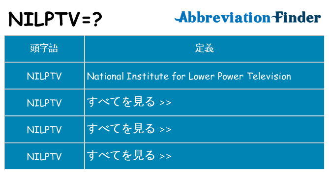 nilptv は何の略します。