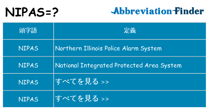 nipas は何の略します。