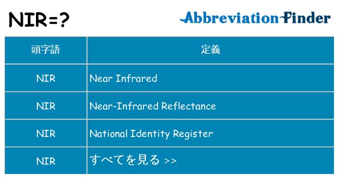 nir は何の略します。