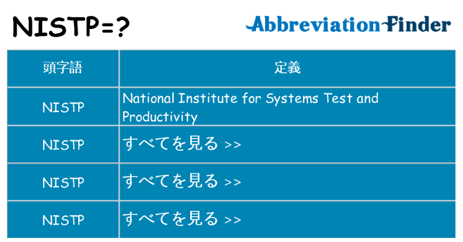 nistp は何の略します。