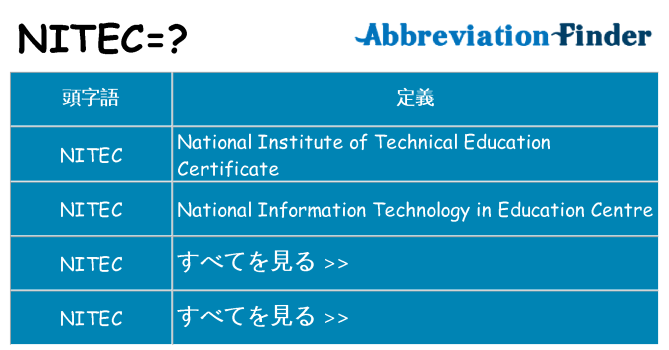nitec は何の略します。