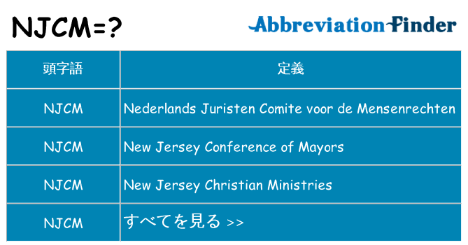 njcm は何の略します。