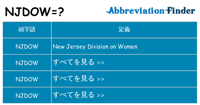 njdow は何の略します。