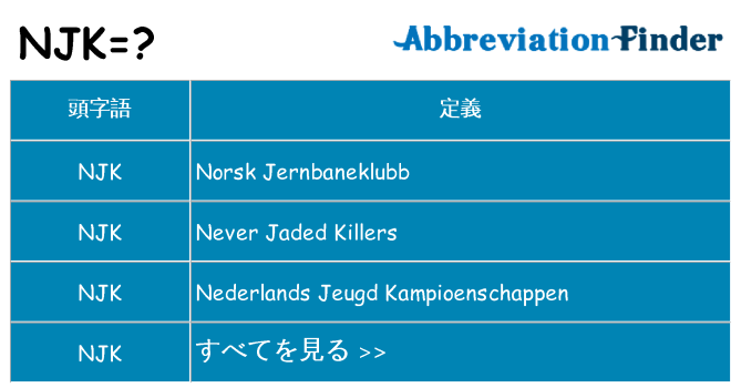 njk は何の略します。