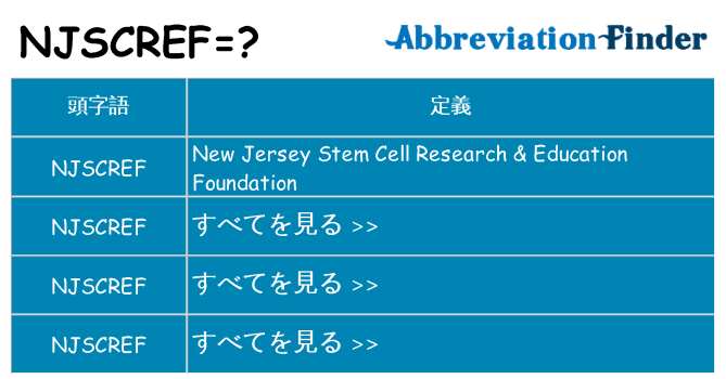 njscref は何の略します。