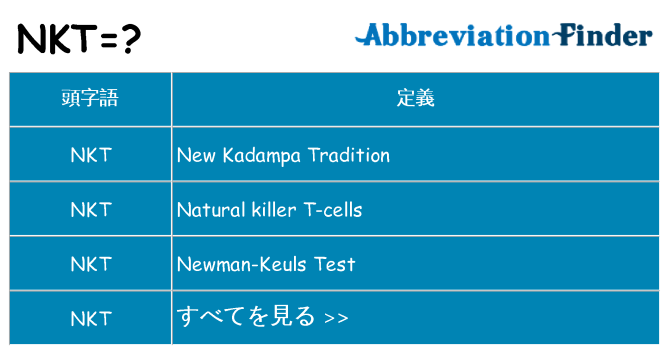 nkt は何の略します。