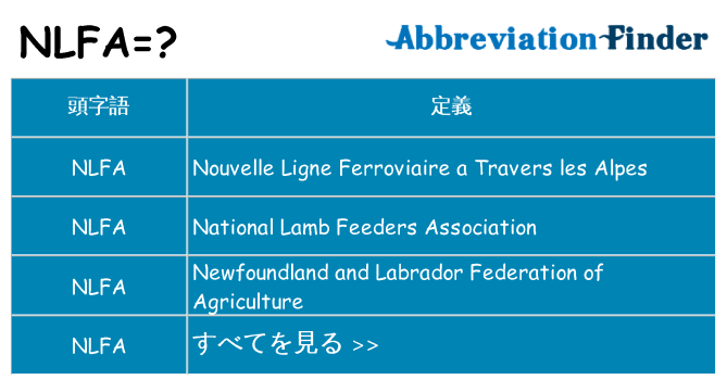 nlfa は何の略します。