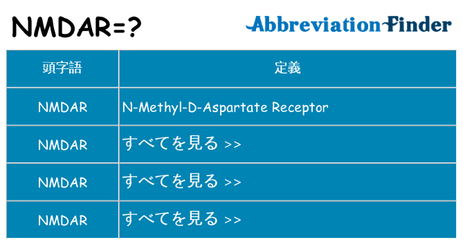 nmdar は何の略します。