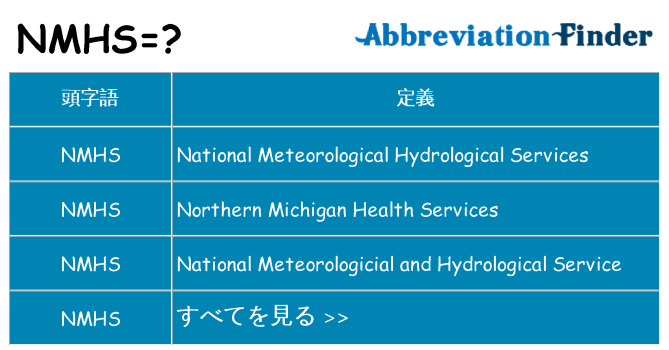 nmhs は何の略します。