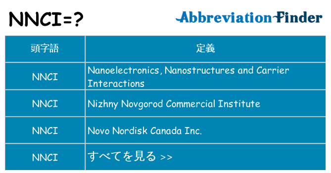 nnci は何の略します。