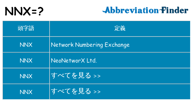 nnx は何の略します。