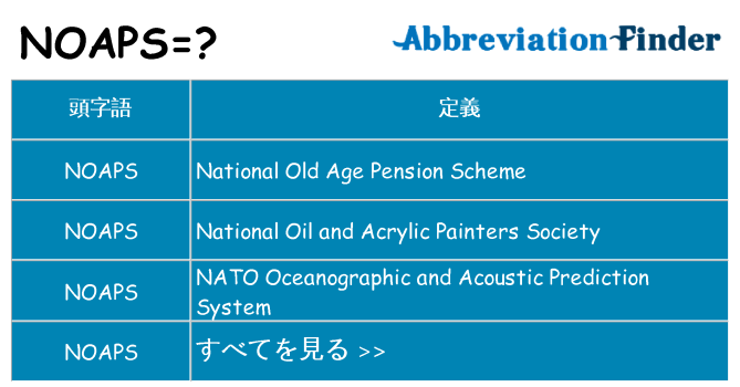 noaps は何の略します。