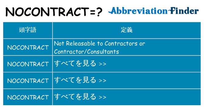 nocontract は何の略します。