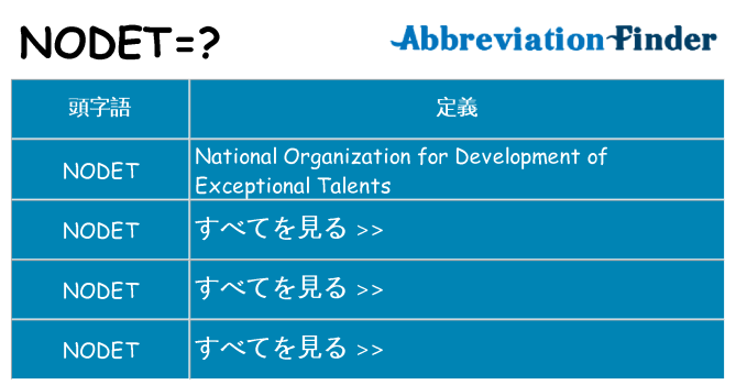 nodet は何の略します。