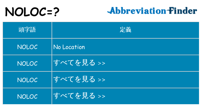 noloc は何の略します。