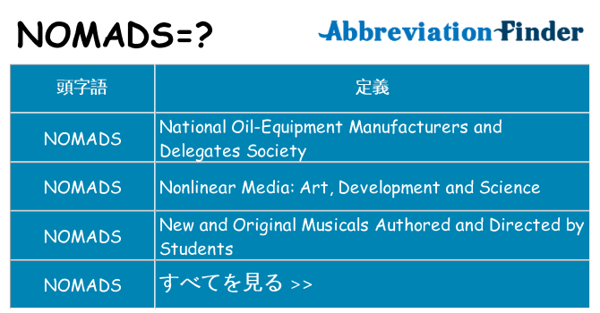 nomads は何の略します。