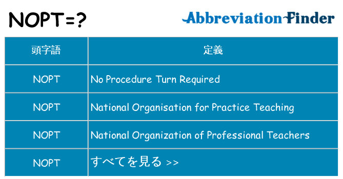 nopt は何の略します。