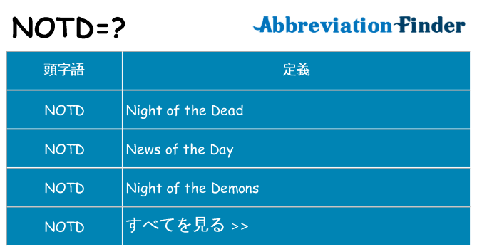 notd は何の略します。