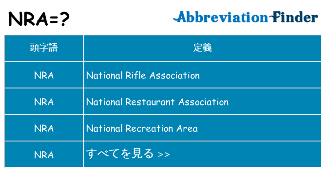 nra は何の略します。