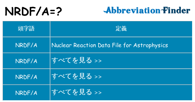 nrdfa は何の略します。