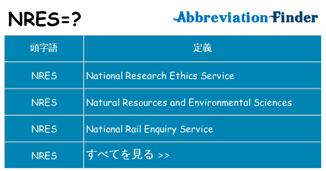 nres は何の略します。