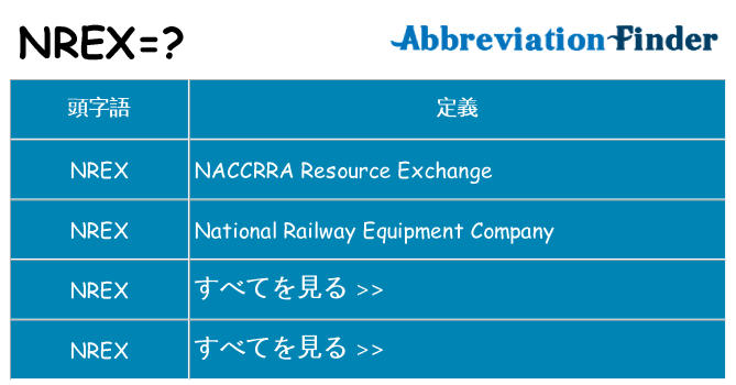 nrex は何の略します。