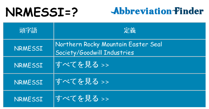 nrmessi は何の略します。