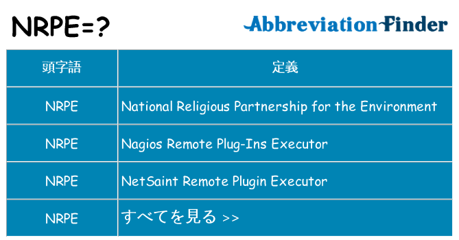 nrpe は何の略します。