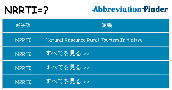 nrrti は何の略します。