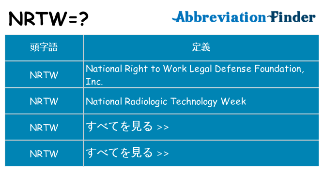 nrtw は何の略します。