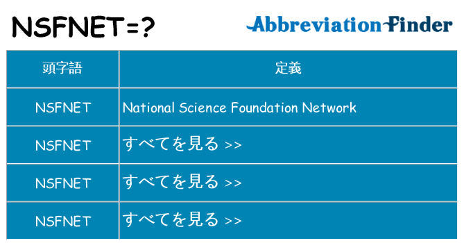 nsfnet は何の略します。