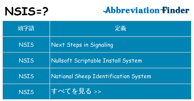nsis は何の略します。
