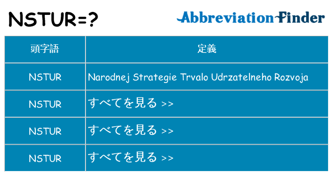 nstur は何の略します。