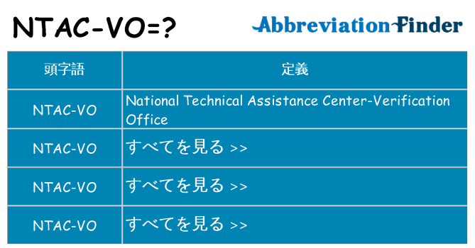 ntac-vo は何の略します。