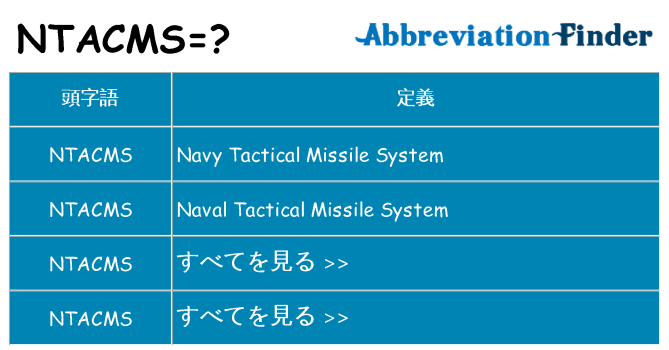ntacms は何の略します。