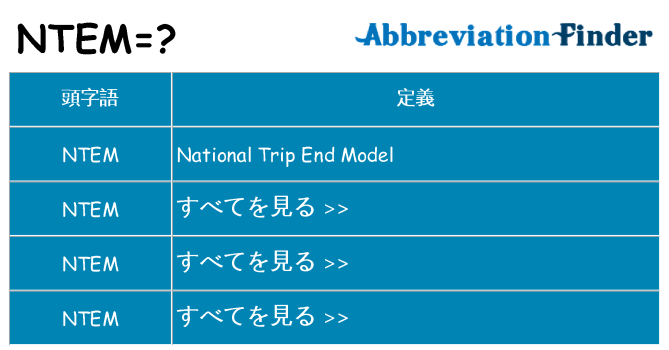 ntem は何の略します。