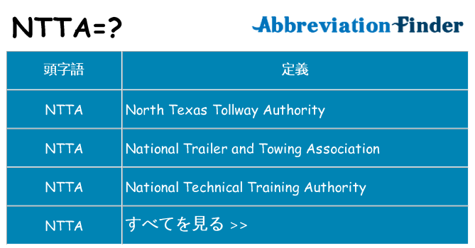 ntta は何の略します。