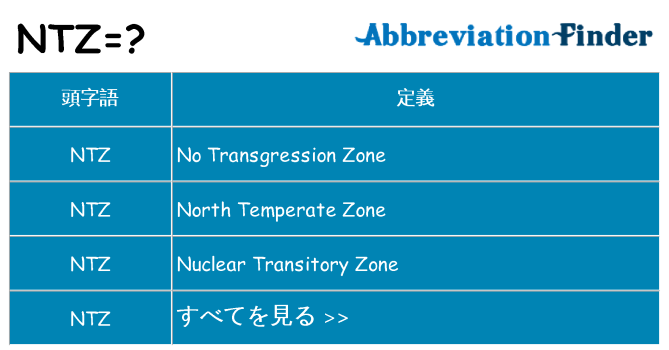 ntz は何の略します。