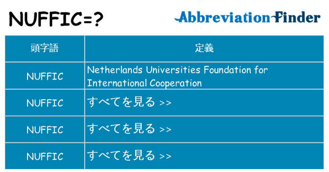 nuffic は何の略します。