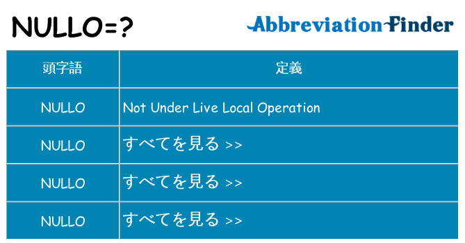 nullo は何の略します。