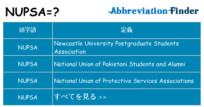 nupsa は何の略します。