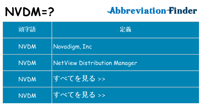 nvdm は何の略します。