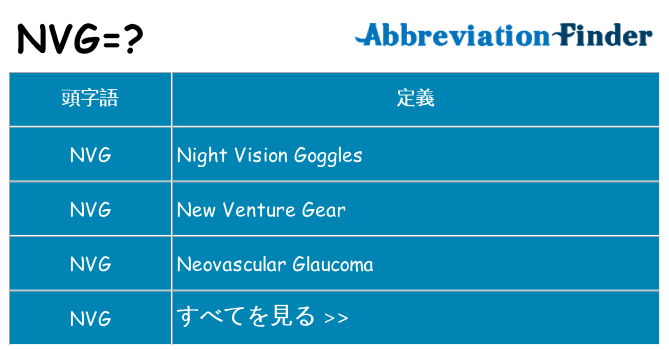 nvg は何の略します。