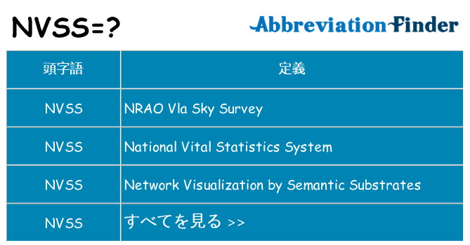 nvss は何の略します。