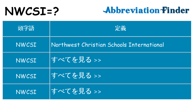 nwcsi は何の略します。