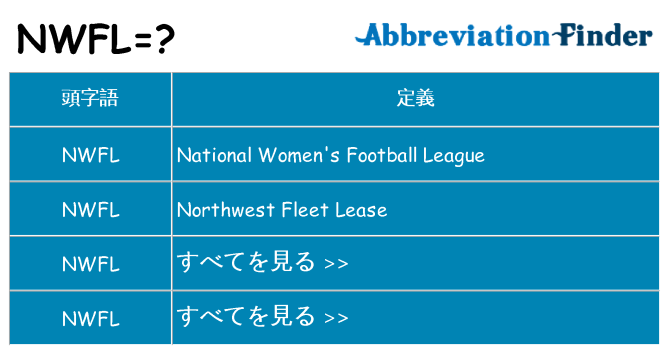 nwfl は何の略します。