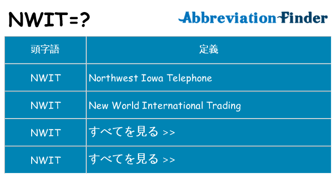 nwit は何の略します。