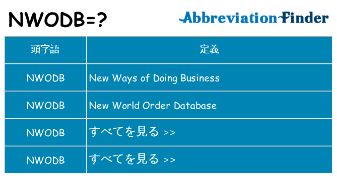 nwodb は何の略します。