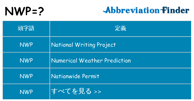 nwp は何の略します。