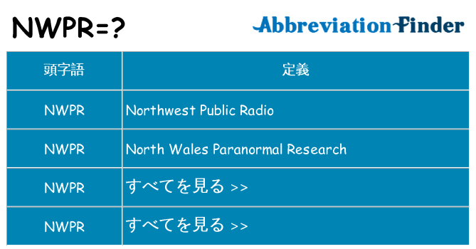 nwpr は何の略します。